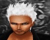 spiked white hair