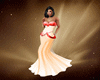 new gold/red gown