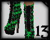 13 Floral Boot Green