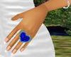 Blue Ice Heart Ring
