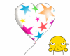 White balloon w/ stars ~