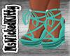Teal Ribbon Laced Heels