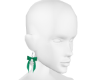 xmas bow earrings green