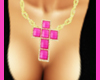 PINK CROSS NECKLACE