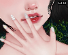 w. Cute White/Gray Nails