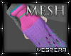 -V- Feathered Gown Mesh