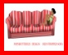 red stripped sofa