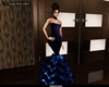 Ruffle Suede Blue Gown