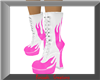 Ivory & Pink Flame Boots