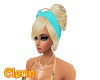 Blonde w cyan bow Siee