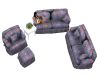 purple flowered couch a