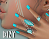 Turquoise Nails+Rings