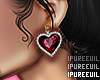 !! Red Heart Earrings
