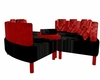 Red and Black mink couch