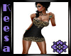 Cocktail Dres Blk n Gold