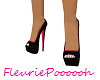 Black pink studded heels