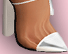 E* White Leather Heels