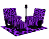 purple leopard chair set