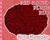 Round RED Furry RUG 2