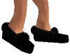 (k)  black  fur slippers