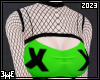 Neon green X fishnet