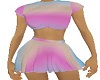 pink peach top skirt