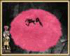 Pink round rug