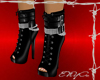 black pvc heels
