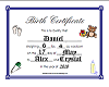 {B}Birth Certification