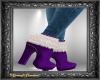Purple & White Fur Boots