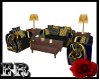 [ER]Blk/Gold Couch Set