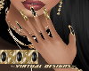 GOLD & BLACK GEM NAILS