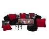 NA-Blk/Red Pillows Sofa