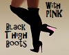 Thigh Boots Black & Pink