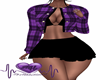 Purple plaid Black Skirt