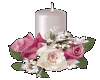 ROSE WITH BURNING CANDLE