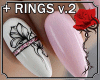 * Pink Nails + Rings 2