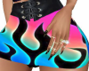 Neon Flames Mini Skirt