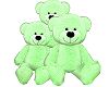 Green Teddy Bear Family