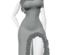 *B* Long Silver Fur Dres