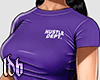 Hustle Tee. Purple & Wht