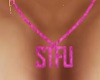 hot pink F stfu necklace