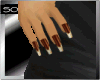 0S brown gold long nails