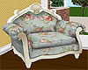 Antique Wht Floral Chair