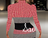 Sweater Dress-Rose/Gray