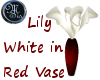 (MSis)LilyWhite Red Vase