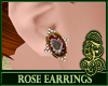 Rose Earrings Red