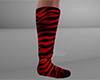 Red Orange Socks Tiger Stripe TALL (M)
