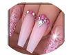 unhas rosa brilhante