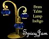 Brass Table Lamp Cobalt